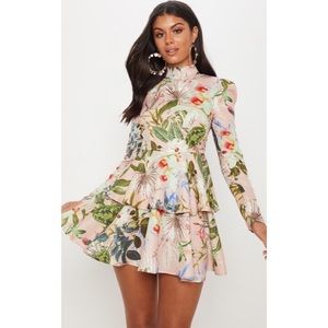 ✨Pale Pink Floral High Neck Tiered Dress✨